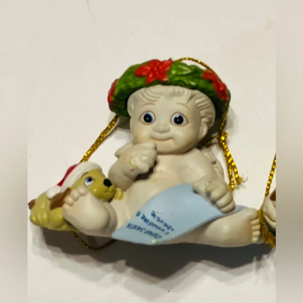 Vintage Dreamsicles Cherub Christmas Ornaments Lot Of 9